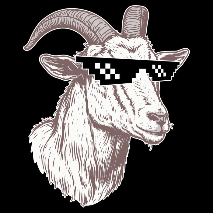 Funny GOAT Pixel Sunglasses Meme Women's V-Neck T-Shirt