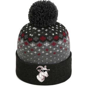 Funny GOAT Pixel Sunglasses Meme The Baniff Cuffed Pom Beanie