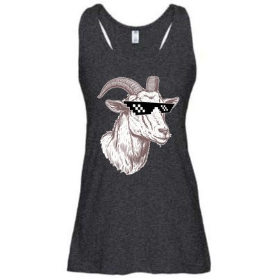 Funny GOAT Pixel Sunglasses Meme Ladies Essential Flowy Tank