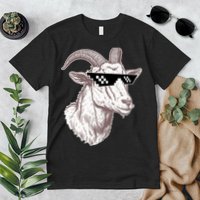 Funny GOAT Pixel Sunglasses Meme Premium T-Shirt