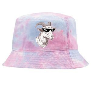 Funny GOAT Pixel Sunglasses Meme Tie-Dyed Bucket Hat