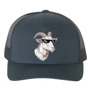 Funny GOAT Pixel Sunglasses Meme Yupoong Adult 5-Panel Trucker Hat