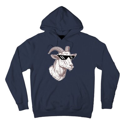 Funny GOAT Pixel Sunglasses Meme Hoodie