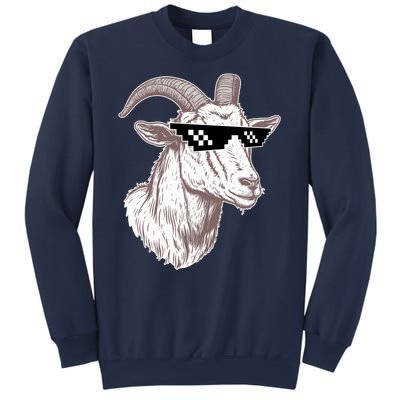 Funny GOAT Pixel Sunglasses Meme Sweatshirt