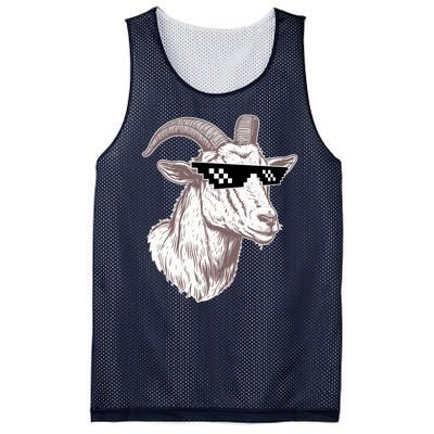 Funny GOAT Pixel Sunglasses Meme Mesh Reversible Basketball Jersey Tank