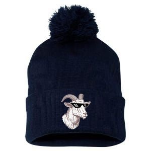 Funny GOAT Pixel Sunglasses Meme Pom Pom 12in Knit Beanie