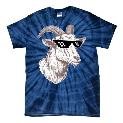 Funny GOAT Pixel Sunglasses Meme Tie-Dye T-Shirt