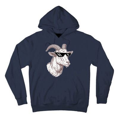 Funny GOAT Pixel Sunglasses Meme Tall Hoodie