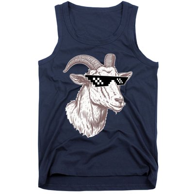 Funny GOAT Pixel Sunglasses Meme Tank Top