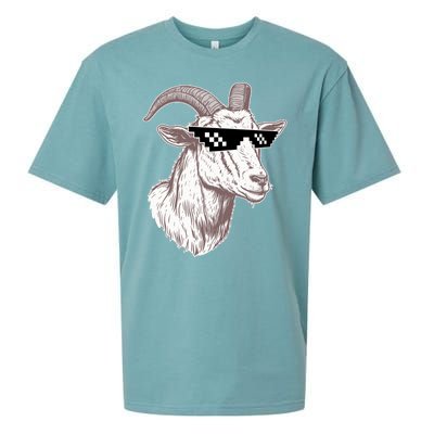 Funny GOAT Pixel Sunglasses Meme Sueded Cloud Jersey T-Shirt