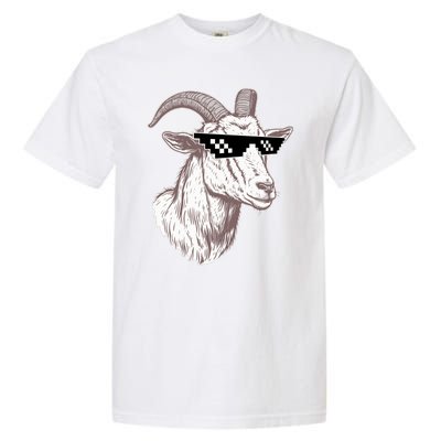 Funny GOAT Pixel Sunglasses Meme Garment-Dyed Heavyweight T-Shirt