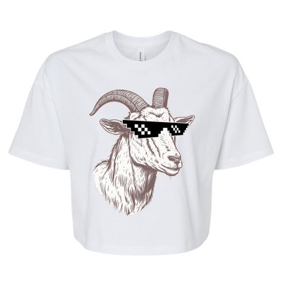 Funny GOAT Pixel Sunglasses Meme Bella+Canvas Jersey Crop Tee