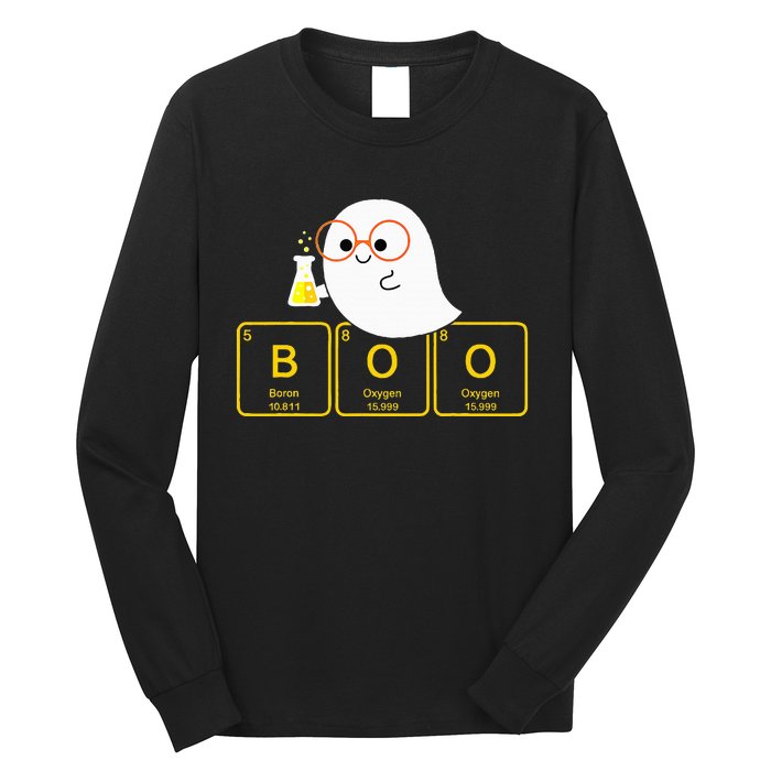 Funny Ghost Periodic Table Boo Halloween Costume Chemistry Long Sleeve Shirt