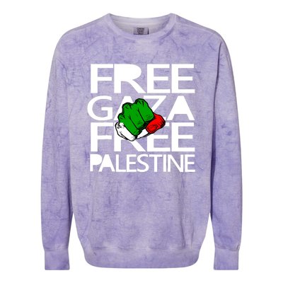 Free Gaza Palestine Flag Colorblast Crewneck Sweatshirt