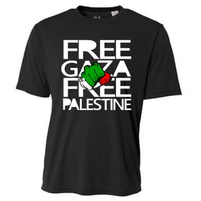 Free Gaza Palestine Flag Cooling Performance Crew T-Shirt