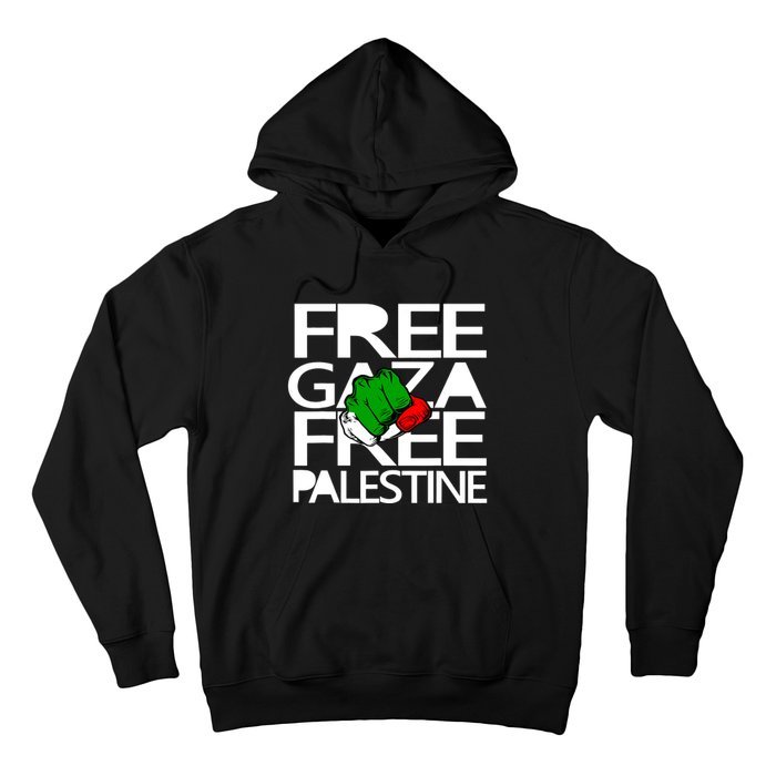 Free Gaza Palestine Flag Hoodie