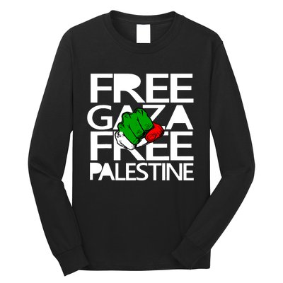 Free Gaza Palestine Flag Long Sleeve Shirt