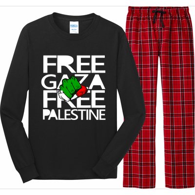 Free Gaza Palestine Flag Long Sleeve Pajama Set