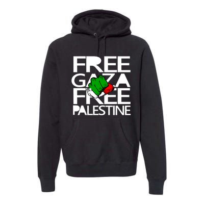 Free Gaza Palestine Flag Premium Hoodie