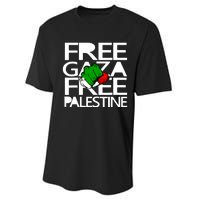 Free Gaza Palestine Flag Performance Sprint T-Shirt