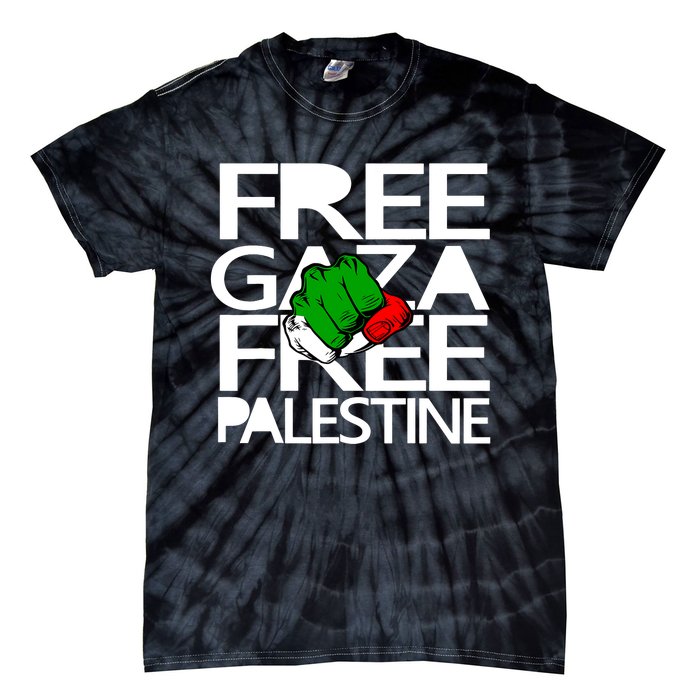 Free Gaza Palestine Flag Tie-Dye T-Shirt