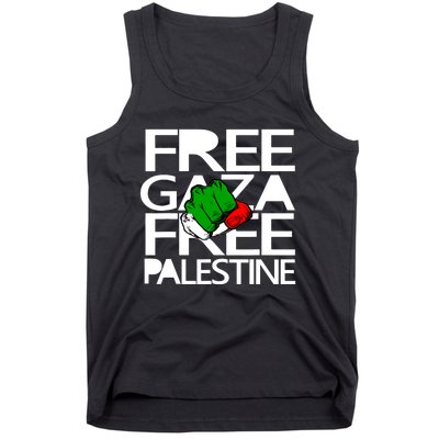 Free Gaza Palestine Flag Tank Top