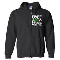 Free Gaza Palestine Flag Full Zip Hoodie