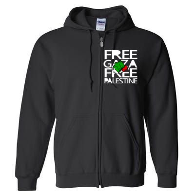 Free Gaza Palestine Flag Full Zip Hoodie