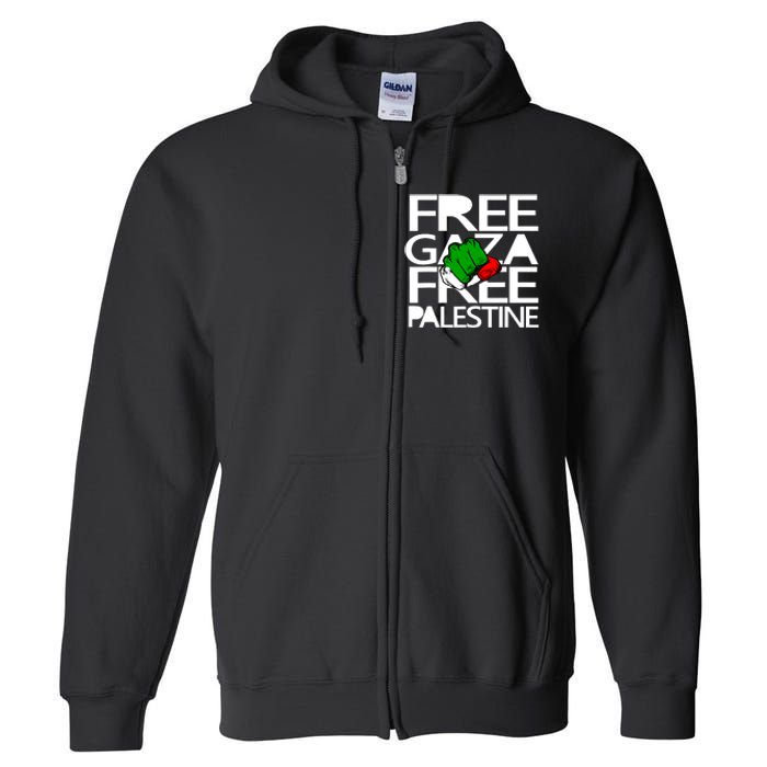 Free Gaza Palestine Flag Full Zip Hoodie