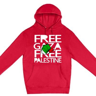 Free Gaza Palestine Flag Premium Pullover Hoodie