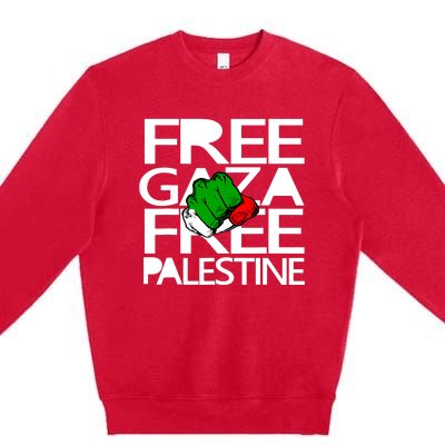 Free Gaza Palestine Flag Premium Crewneck Sweatshirt