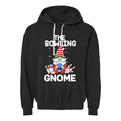 Funny Gnome Pajamas Bowling Gnome Xmas Cute Christmas Gnome Garment-Dyed Fleece Hoodie