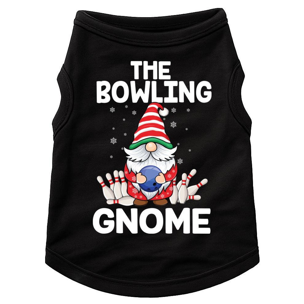 Funny Gnome Pajamas Bowling Gnome Xmas Cute Christmas Gnome Doggie Tank