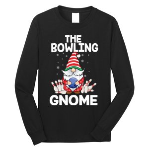 Funny Gnome Pajamas Bowling Gnome Xmas Cute Christmas Gnome Long Sleeve Shirt