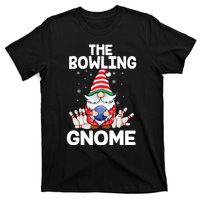 Funny Gnome Pajamas Bowling Gnome Xmas Cute Christmas Gnome T-Shirt