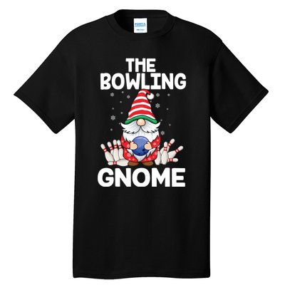 Funny Gnome Pajamas Bowling Gnome Xmas Cute Christmas Gnome Tall T-Shirt