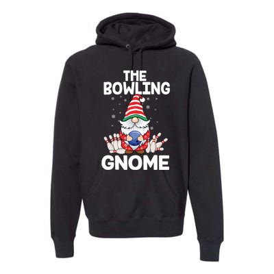 Funny Gnome Pajamas Bowling Gnome Xmas Cute Christmas Gnome Premium Hoodie