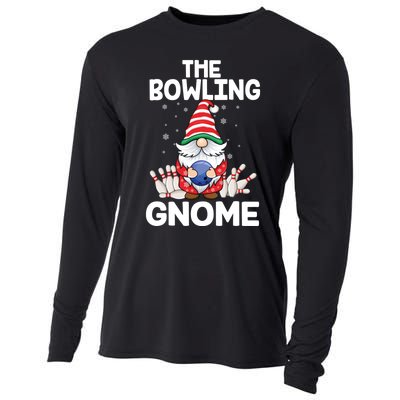 Funny Gnome Pajamas Bowling Gnome Xmas Cute Christmas Gnome Cooling Performance Long Sleeve Crew