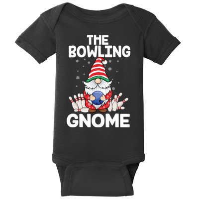 Funny Gnome Pajamas Bowling Gnome Xmas Cute Christmas Gnome Baby Bodysuit