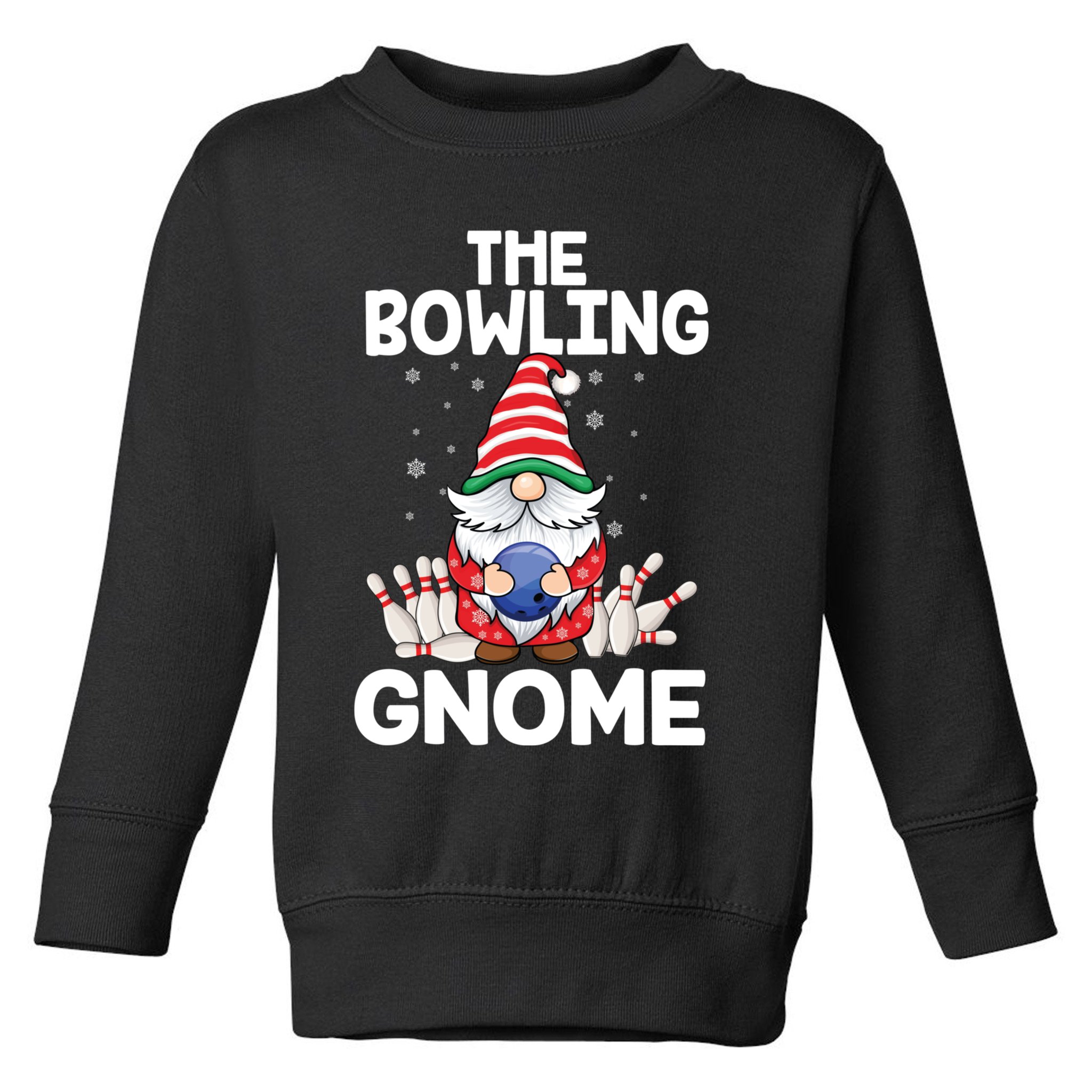 Funny Gnome Pajamas Bowling Gnome Xmas Cute Christmas Gnome Toddler Sweatshirt
