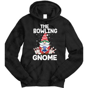 Funny Gnome Pajamas Bowling Gnome Xmas Cute Christmas Gnome Tie Dye Hoodie