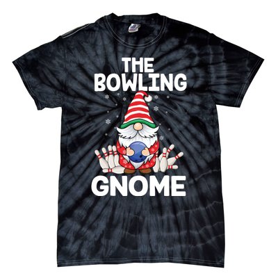 Funny Gnome Pajamas Bowling Gnome Xmas Cute Christmas Gnome Tie-Dye T-Shirt