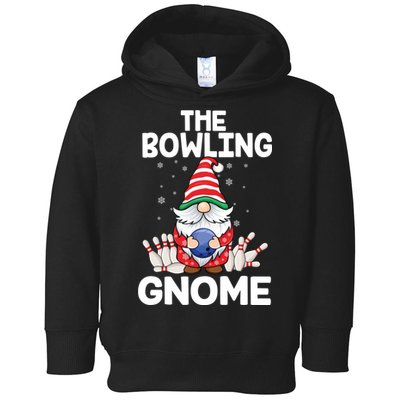 Funny Gnome Pajamas Bowling Gnome Xmas Cute Christmas Gnome Toddler Hoodie