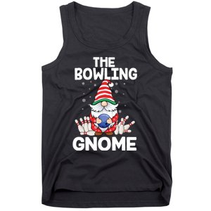 Funny Gnome Pajamas Bowling Gnome Xmas Cute Christmas Gnome Tank Top