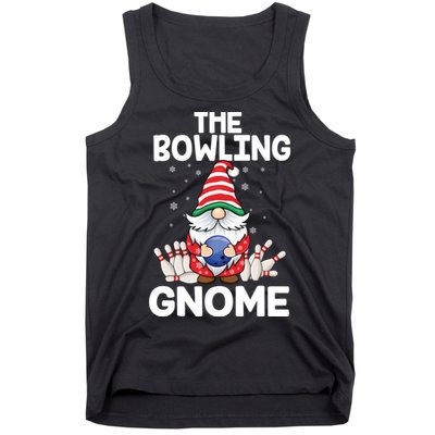 Funny Gnome Pajamas Bowling Gnome Xmas Cute Christmas Gnome Tank Top