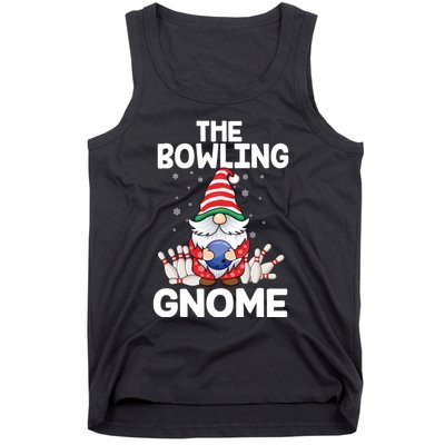 Funny Gnome Pajamas Bowling Gnome Xmas Cute Christmas Gnome Tank Top