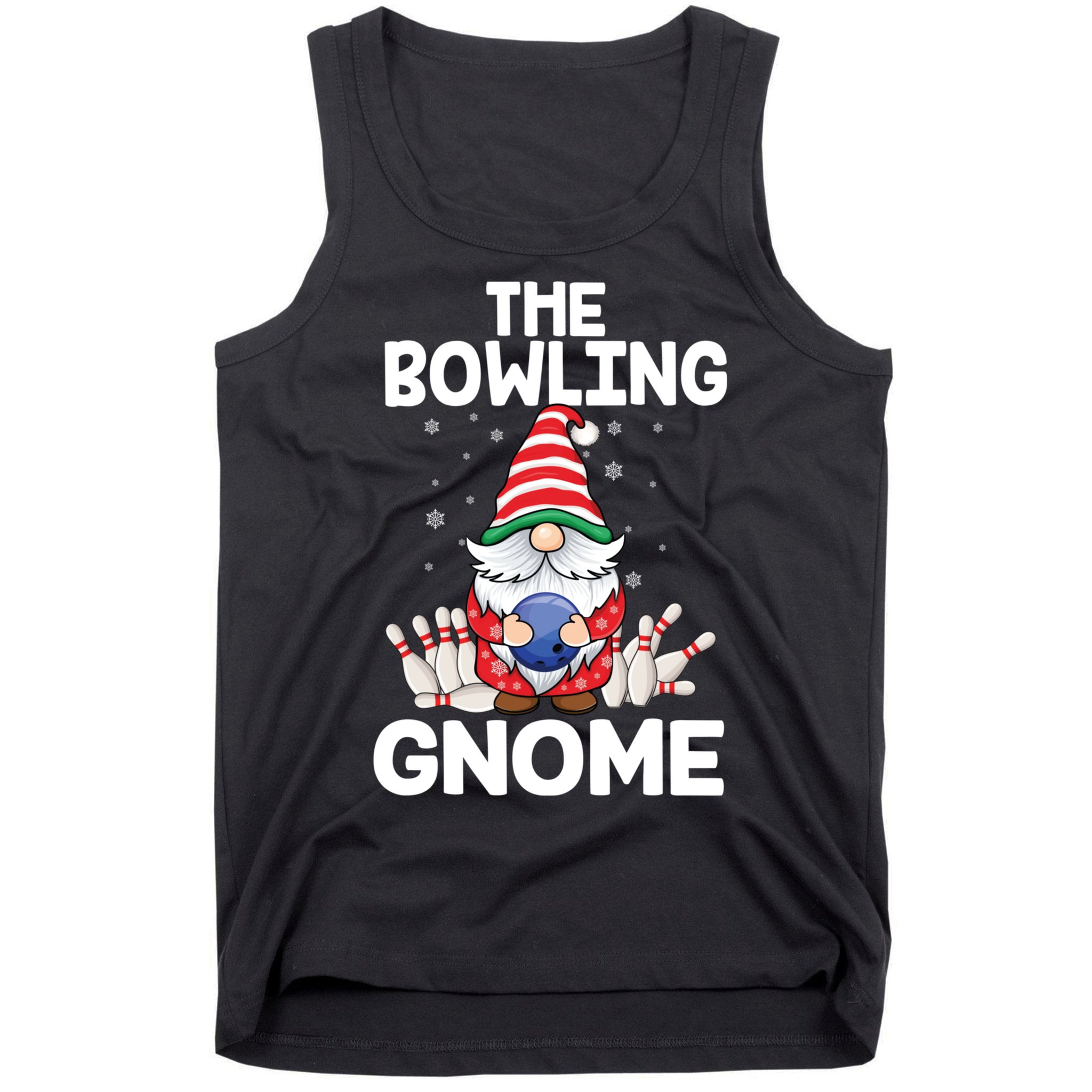 Funny Gnome Pajamas Bowling Gnome Xmas Cute Christmas Gnome Tank Top