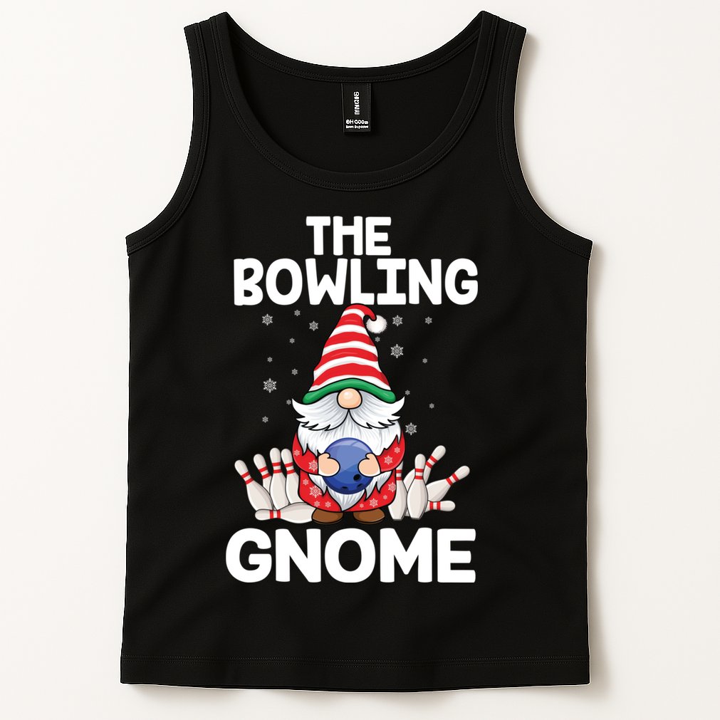 Funny Gnome Pajamas Bowling Gnome Xmas Cute Christmas Gnome Tank Top
