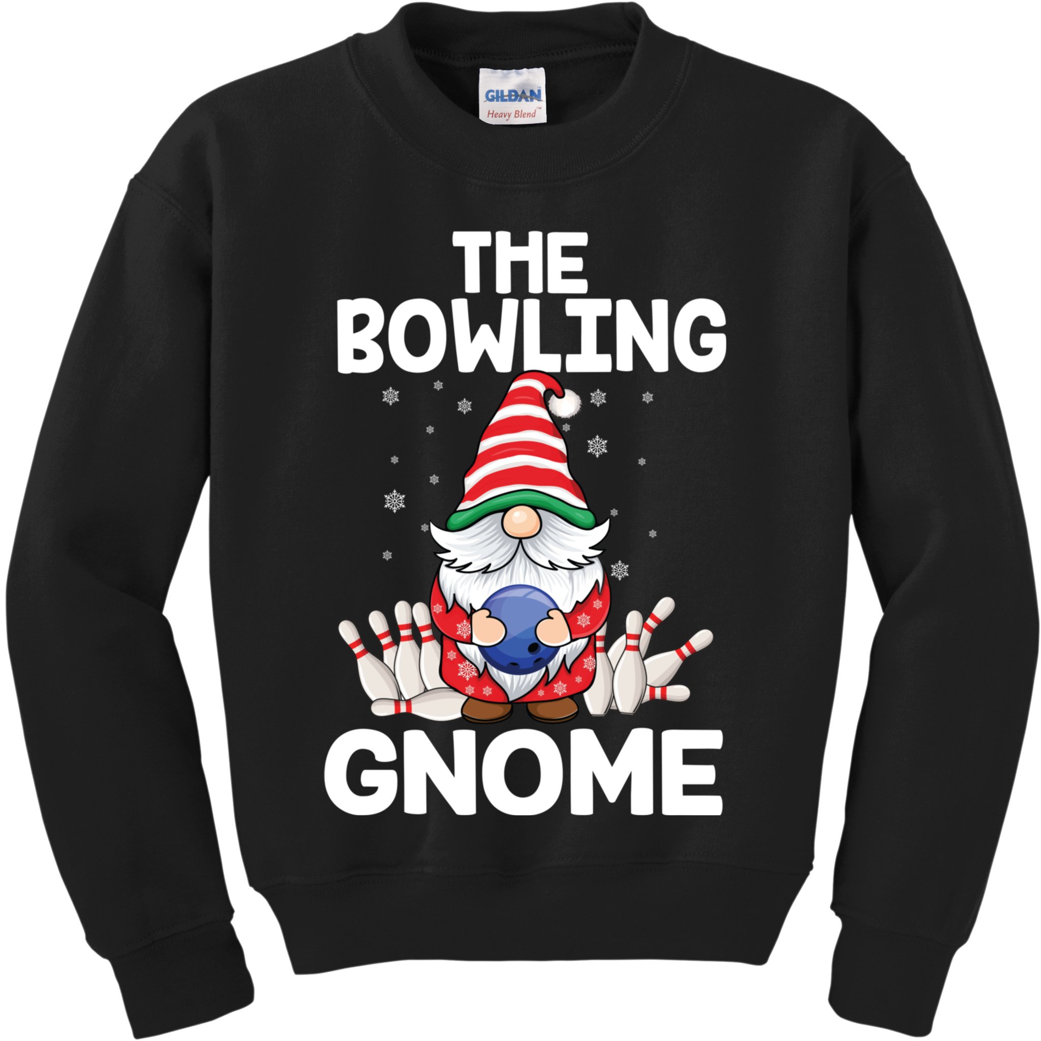 Funny Gnome Pajamas Bowling Gnome Xmas Cute Christmas Gnome Kids Sweatshirt