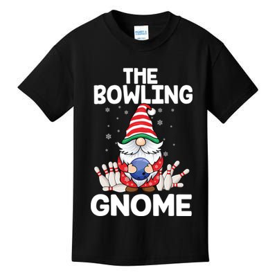 Funny Gnome Pajamas Bowling Gnome Xmas Cute Christmas Gnome Kids T-Shirt